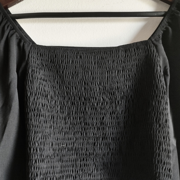 Black Ruched Square-Neck Top - Picture 3 of 4